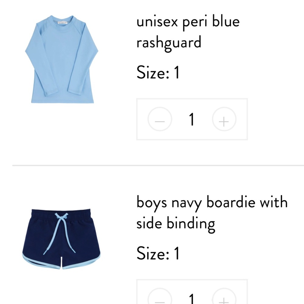 NWT Minnow Swim shorts and rash guard